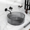Vessel bowl vanity InArt glossy black square tempered glass vessel sink 395x395mm