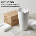 InArt Basin Pedestal Sink - Standing Bathroom Sink White 38x38 CM, additional product view 8