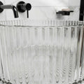 InArt Crystal Clear Round Glass Vessel Sink, Ribbed Design, 15.6 Inch Above-Counter Bathroom Basin, additional product view 5