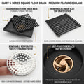 InArt Matte Black Linear Brass Shower Drain Channel with Side Outlet, 12 x 4 Inch, additional product view 3