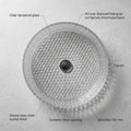InArt Clear Tempered Glass Round Vessel Sink – Diamond-Cut Texture, 15.6