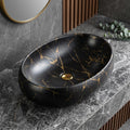 Black and Gold Round Ceramic vessel bathroom sink