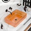 InArt Luxury Crystal Glass Wash Basin glass vessel sink, clear rectangular over counter tabletop basin 46x33cm