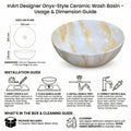 Round vessel sink installed on vanity tops for vessel sinks, glossy onyx black ceramic bowl
