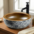Vessel bowl vanity InArt Moroccan multicolor ceramic square wash basin 16x16 tabletop bathroom sink