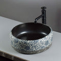InArt Charcoal Black Round Ceramic Bathroom Vessel Sink product image 7 of 10