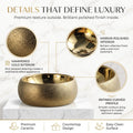 InArt Round Bathroom Ceramic Vessel Sink Art Basin in Gold Color, additional product view 4