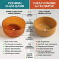 InArt Amber Orange Glass Vessel Sink for Countertop Bathroom Vanities, 15.6 Inch, additional product view 4