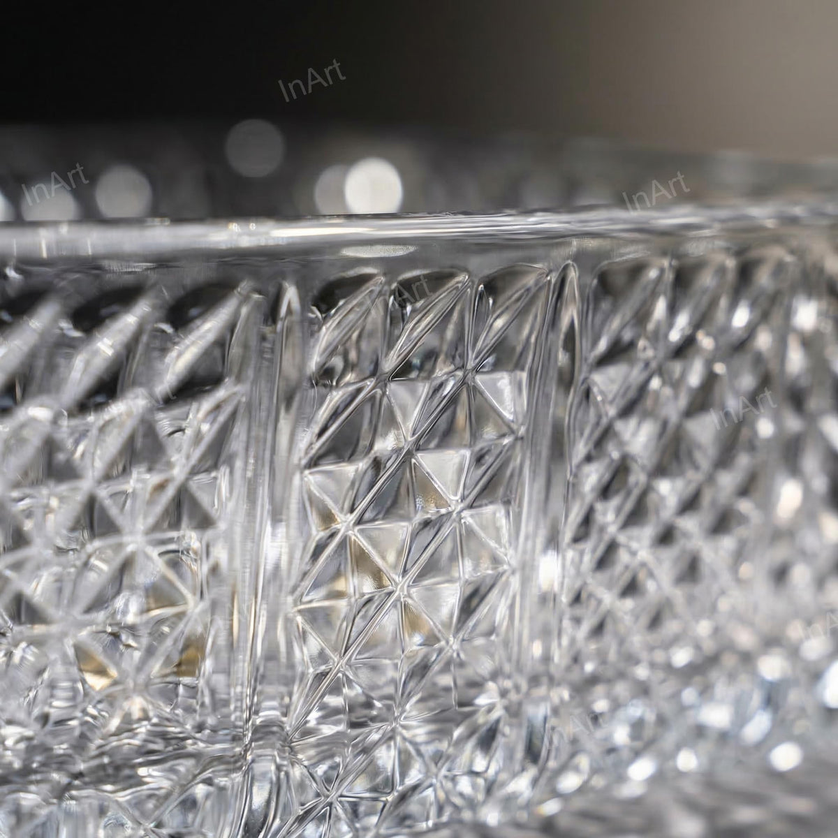 InArt Clear Rectangular Crystal Glass Vessel Sink for Countertop Bathrooms, 17.5 Inch, additional product view 5