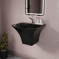 InArt Black Wall-Mounted Ceramic Bathroom Sink with Half Pedestal, 19 x 17 Inch, additional product view 2