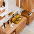 Gold Rectangular Ceramic vessel bathroom sink, additional product view 5