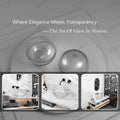 InArt Transparent Round Glass Bathroom Vessel Sink, 13.4 x 13.4 x 6.9 in product image 9 of 12