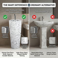 InArt Basin Pedestal Sink - Standing Bathroom Sink White Marble 38x38 CM, additional product view 7