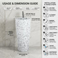 InArt Basin Pedestal Sink - Standing Bathroom Sink White Marble 38x38 CM, additional product view 6