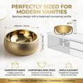 InArt Round Bathroom Ceramic Vessel Sink Art Basin in Gold Color, additional product view 5
