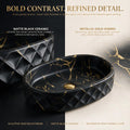 Black and Gold Oval Ceramic vessel bathroom sink, additional product view 6