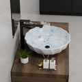 Above counter round ceramic bathroom bowl sink, 18 inch vessel sink for vessel sink vanity setup