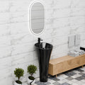 InArt Basin Pedestal Sink - Bathroom Standing Sink Black 40x40 CM, additional product view 7