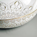 InArt Round Bathroom Ceramic Vessel Sink Art Basin in White Gold Color, additional product view 2