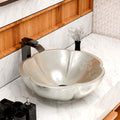 Ceramic bowl sink InArt Moroccan silver round vessel wash basin 42cm countertop