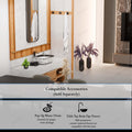 InArt table top wash basin lifestyle, rectangular ceramic vessel sink paired with chrome faucet