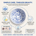 Blue and White Round Porcelain Ceramic vessel bathroom sink, additional product view 3