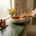 InArt Antique Brown Round Ceramic Bathroom Vessel Sink product image 7 of 12
