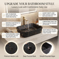 Black Rectangular Ceramic vessel bathroom sink, additional product view 9