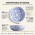 Blue and White Round Porcelain Ceramic vessel bathroom sink, additional product view 8