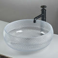 Square glass sink bowl side view, clear tempered glass basin glass vessel sink for vanity with glass sink