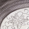 InArt Ash Gray/White Ceramic Round Vessel Sink – Satin Finish Patterned Exterior, 16