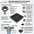 InArt Matte Black Linear Brass Shower Drain Channel with Side Outlet, 12 x 4 Inch, additional product view 6
