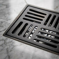 InArt Matte Black 12 x 4 Inch Brass Floor Drain with Removable Strainer, additional product view 5