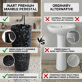 InArt Basin Pedestal Sink - Standing Bathroom Sink Black Marble 38x38 CM, additional product view 7