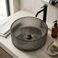 InArt Tempered Glass Vessel Sink for Countertop Bathroom Vanities, 15.6 Inch