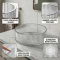 InArt Crystal Clear Round Glass Vessel Sink, Ribbed Design, 15.6 Inch Above-Counter Bathroom Basin, additional product view 3