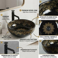 InArt Glossy Black Ceramic Round Vessel Sink – Above Counter, 16