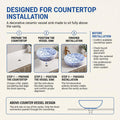 Blue and White Round Porcelain Ceramic vessel bathroom sink, additional product view 4