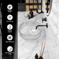 InArt Transparent Round Glass Bathroom Vessel Sink, 13.4 x 13.4 x 6.9 in product image 6 of 12
