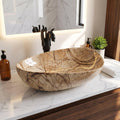 Champagne Gold Rectangular Ceramic vessel bathroom sink