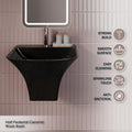 InArt Black Wall-Mounted Ceramic Bathroom Sink with Half Pedestal, 19 x 17 Inch, additional product view 4