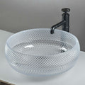 Glass basin sink InArt modular clear square tempered glass vessel wash basin, 42x42 cm tabletop vanity (Clear 2)