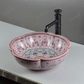 InArt vessel sink ceramic oval glossy pink tabletop wash basin, European style over counter bathroom basin bowl