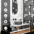 Bowl sink on vanity top view showing square tempered glass vessel sink in glossy black finish