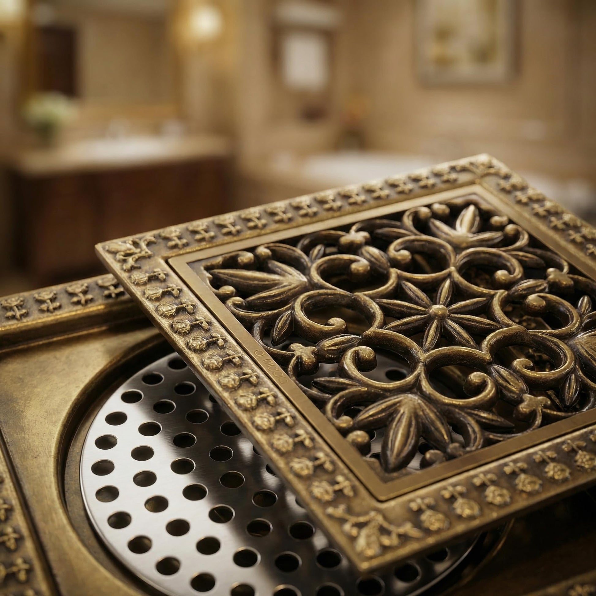InArt 12 x 4 Inch Brass Shower Floor Drain Channel with Removable Grate, additional product view 5