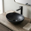 16 inch vessel sink InArt countertop ceramic wash basin, rectangular matte black finish