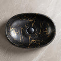Black and Gold Round Ceramic vessel bathroom sink, additional product view 2