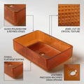 InArt Rectangular Crystal Glass Vessel Sink for Countertop Bathrooms, 18.1 Inch, additional product view 3