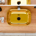 Gold Rectangular Ceramic vessel bathroom sink, additional product view 4