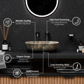 InArt Grey Round Ceramic Bathroom Vessel Sink product image 10 of 12